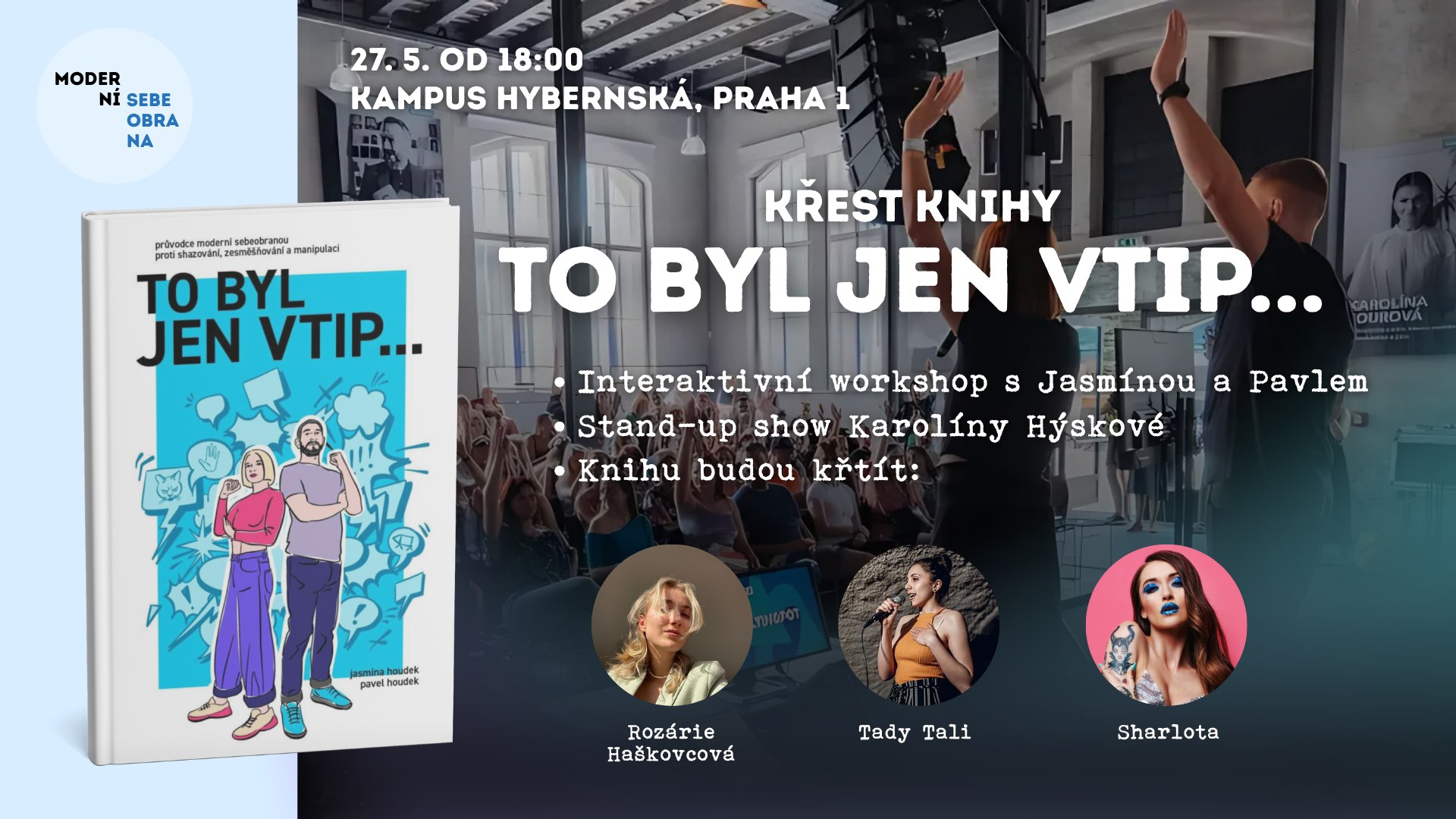 Křest knihy To byl jen vtip... 💥 Interaktivní workshop + stand-up show