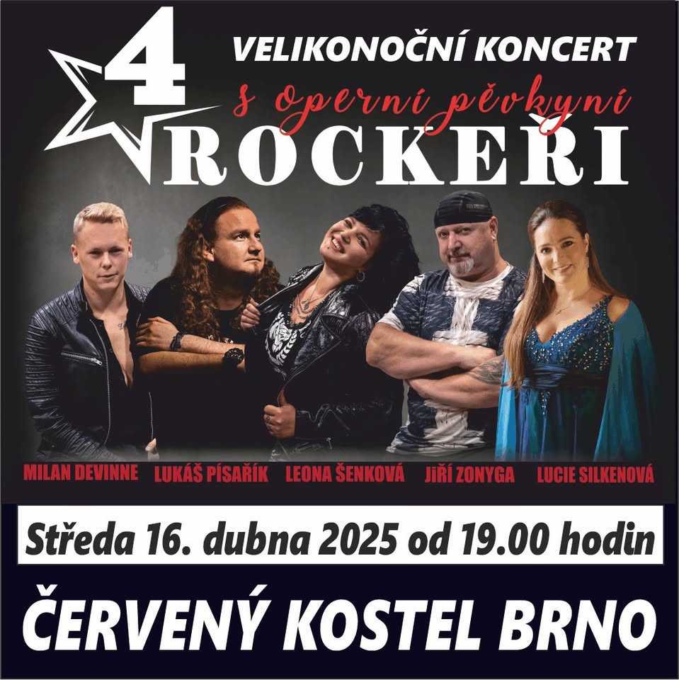 Velikonoční koncert 4 Rockeři s operní pěvkyní