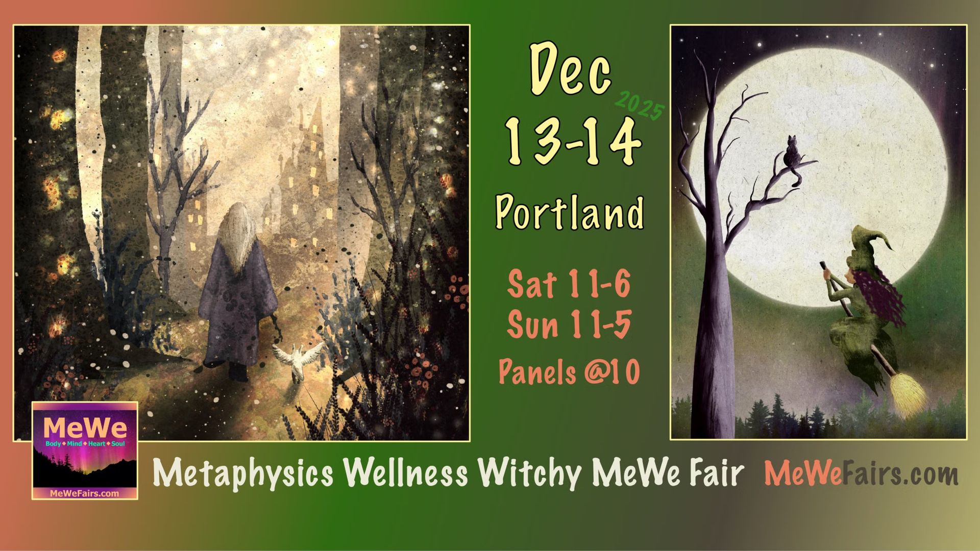 Metaphysics Wellness Witchy MeWe Fair, 75 Booths + 25 Talks, in Portland