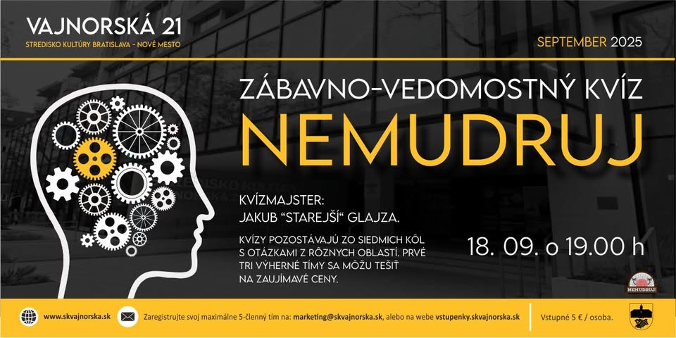 Zábavno-vedomostný kvíz NEMUDRUJ 🧠