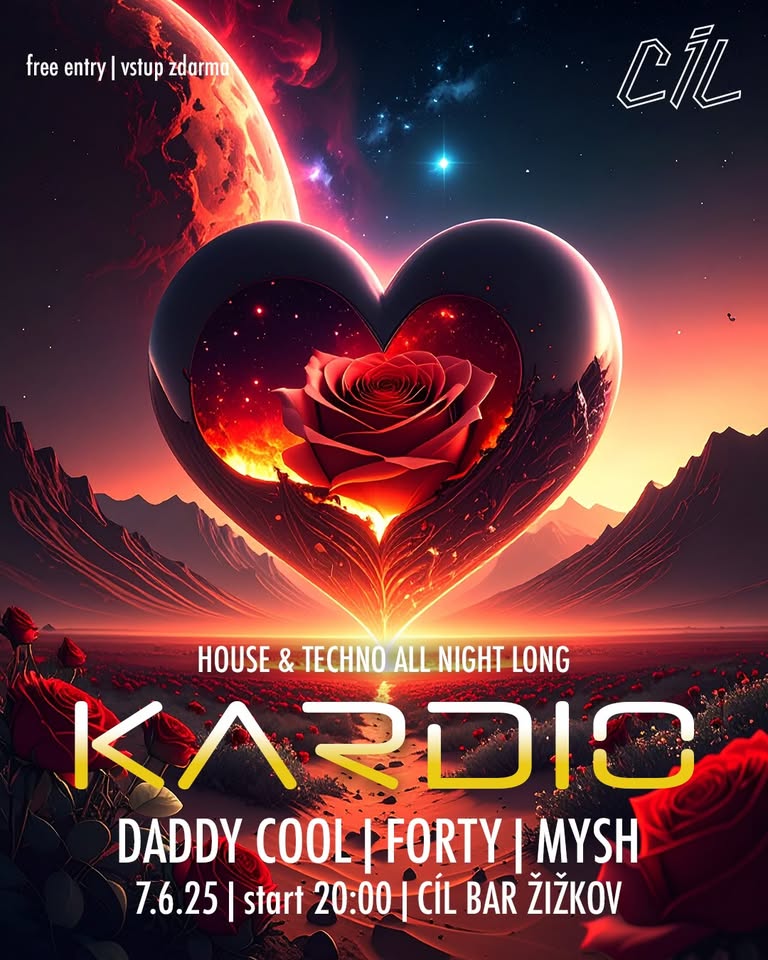 KARDIO | DJ MYSH, FORTY, DADDY COOL | 7.6.2025, 20:00 | house & techno | free entry