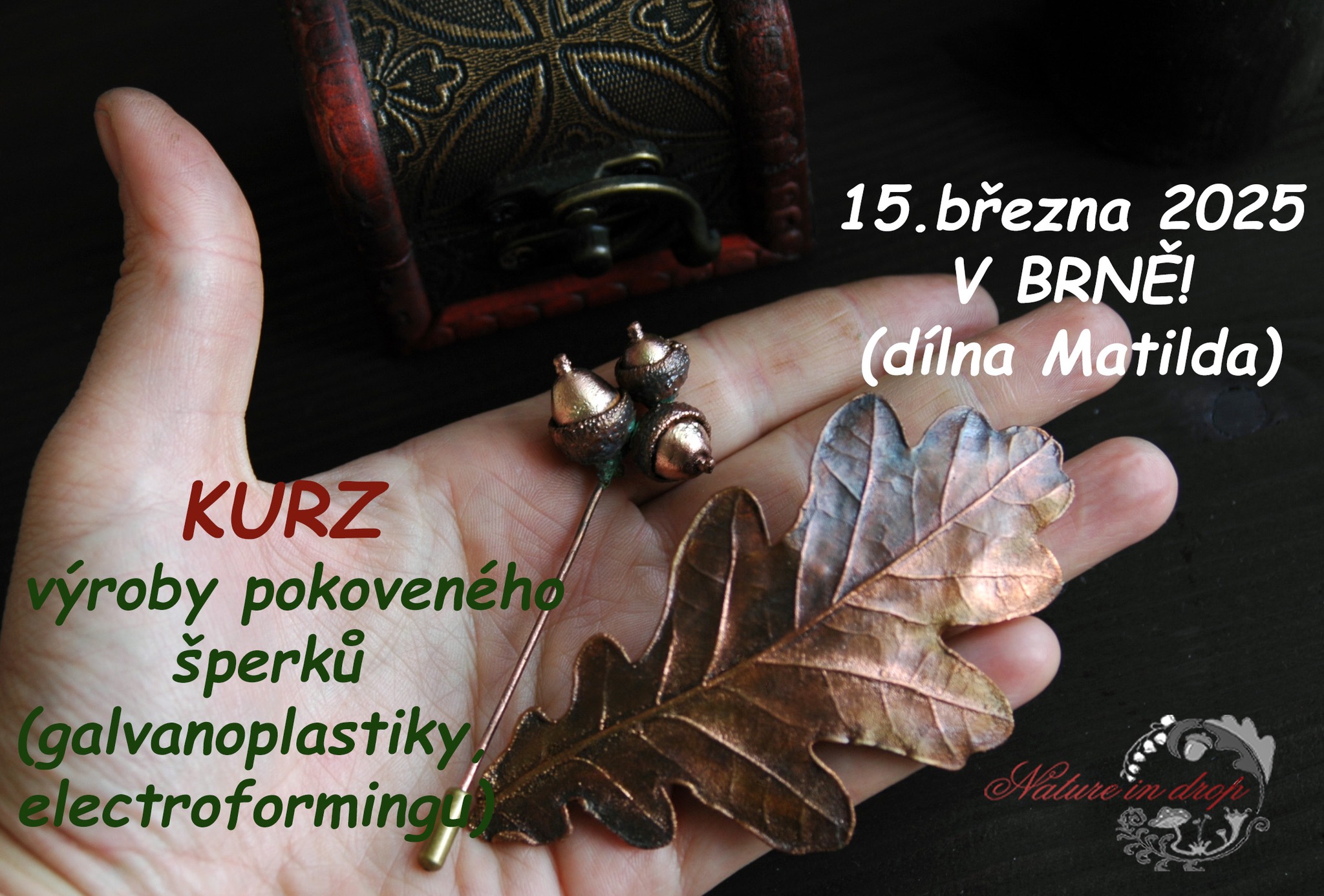 Kurz Galvanoplastiky (poměděného šperku) v Brně
