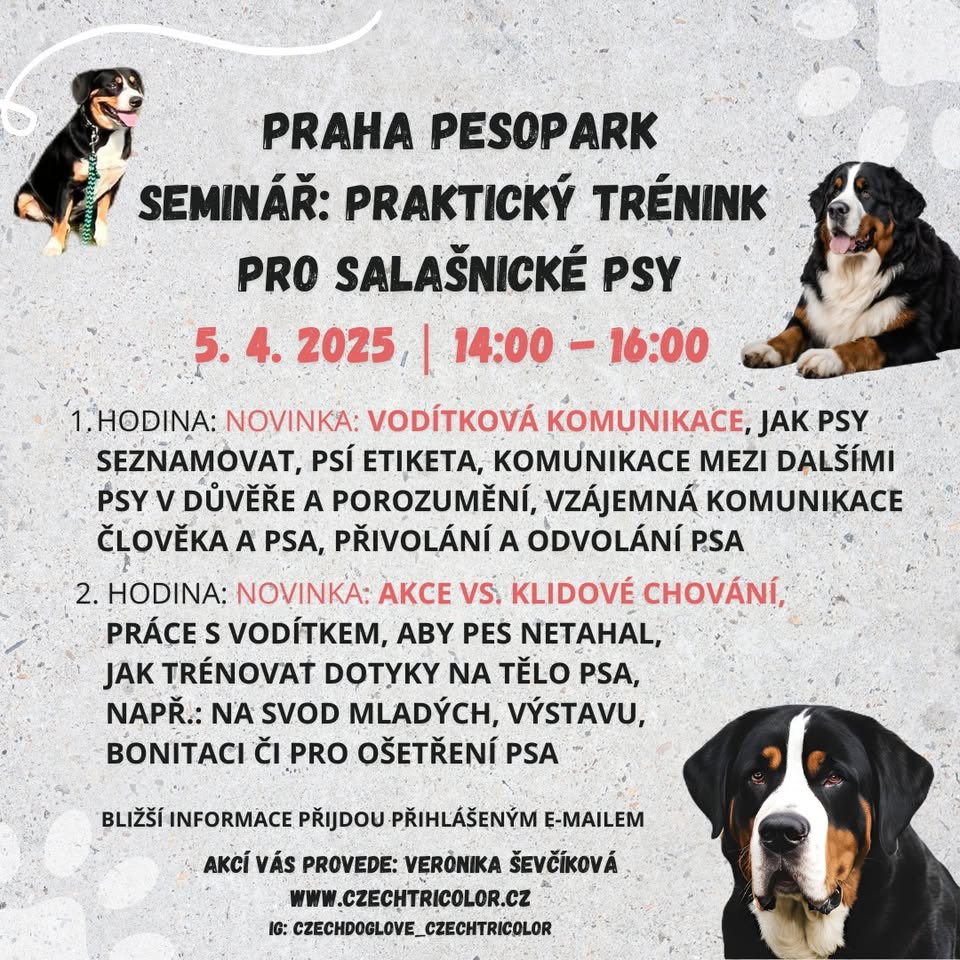 Seminář: praktický trénink pro salašníky Pesopark Praha