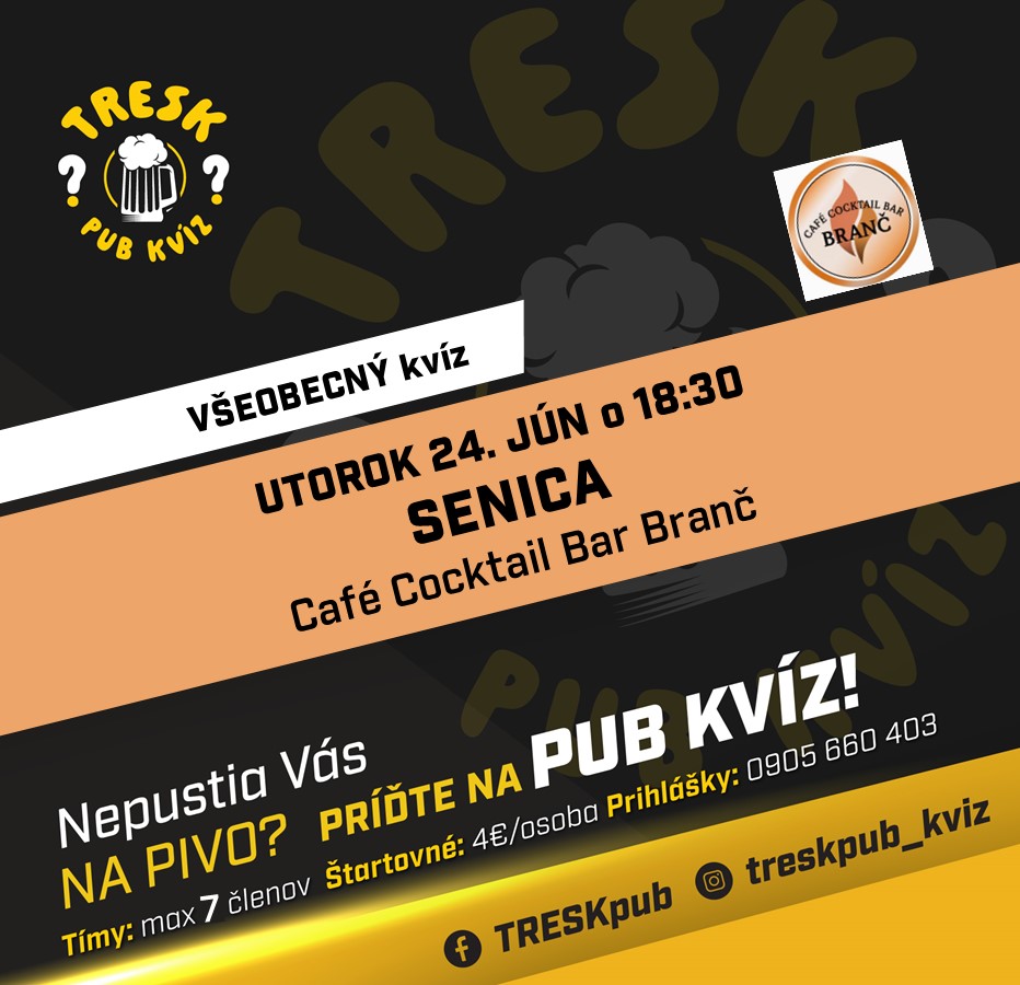 Senica - Café Branč kvíz PRE KAŽDÉHO