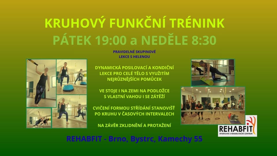 💪Crune Training with Helena - Rehabfit - Brno Bystrc, Kamechy, Žebětín