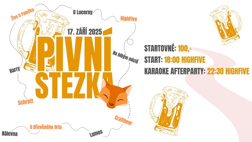 BRNĚNSKÁ PIVNÍ STEZKA + AFTERPARTY HIGHFIVE KARAOKE