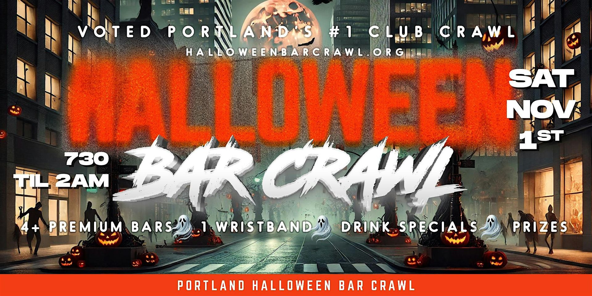 Portland Halloween Bar Crawl 2025 | Saturday, November 1st