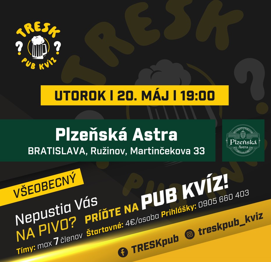 Ružinov - kvíz pre každého v Plzeňskej Astre