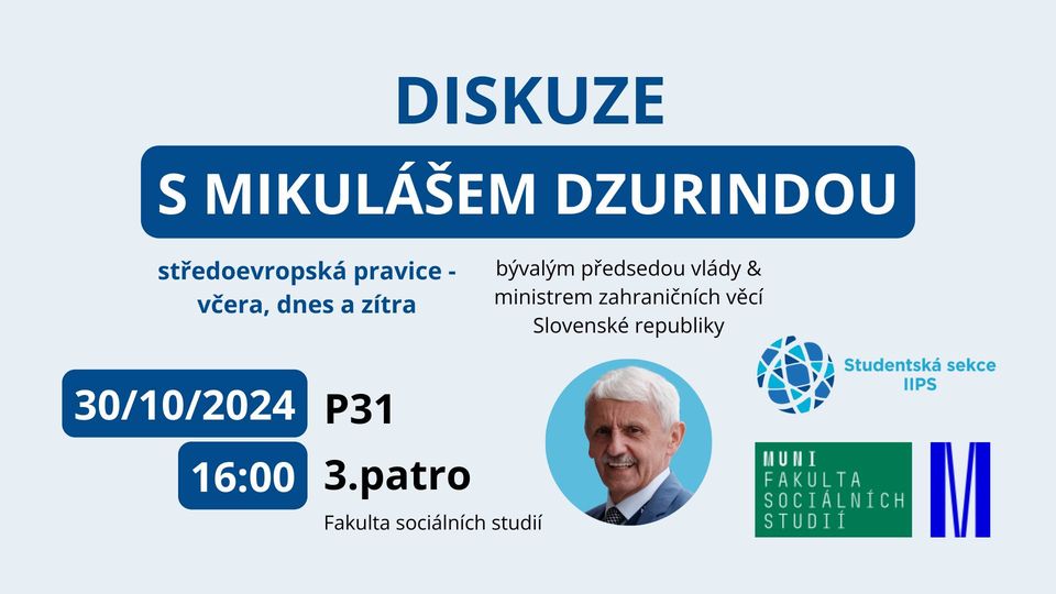 DISKUZE s Mikulášem Dzurindou - středoevropská pravice - včera, dnes a zítra