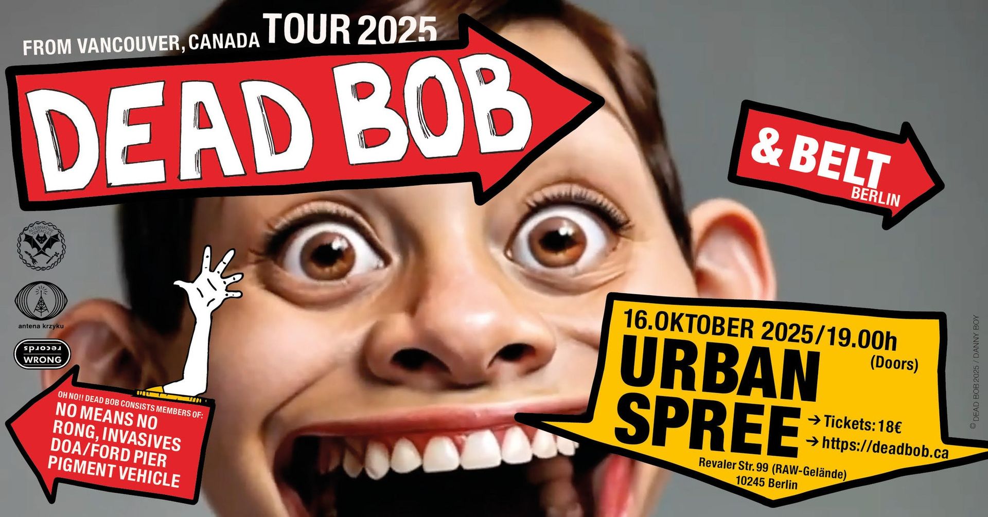 DEAD BOB (Ex-NoMeansNo) + Belt at R̴e̴s̴e̴t̴ - - Venue Change - 𝐔𝐫𝐛𝐚𝐧 𝐒𝐩𝐫𝐞𝐞