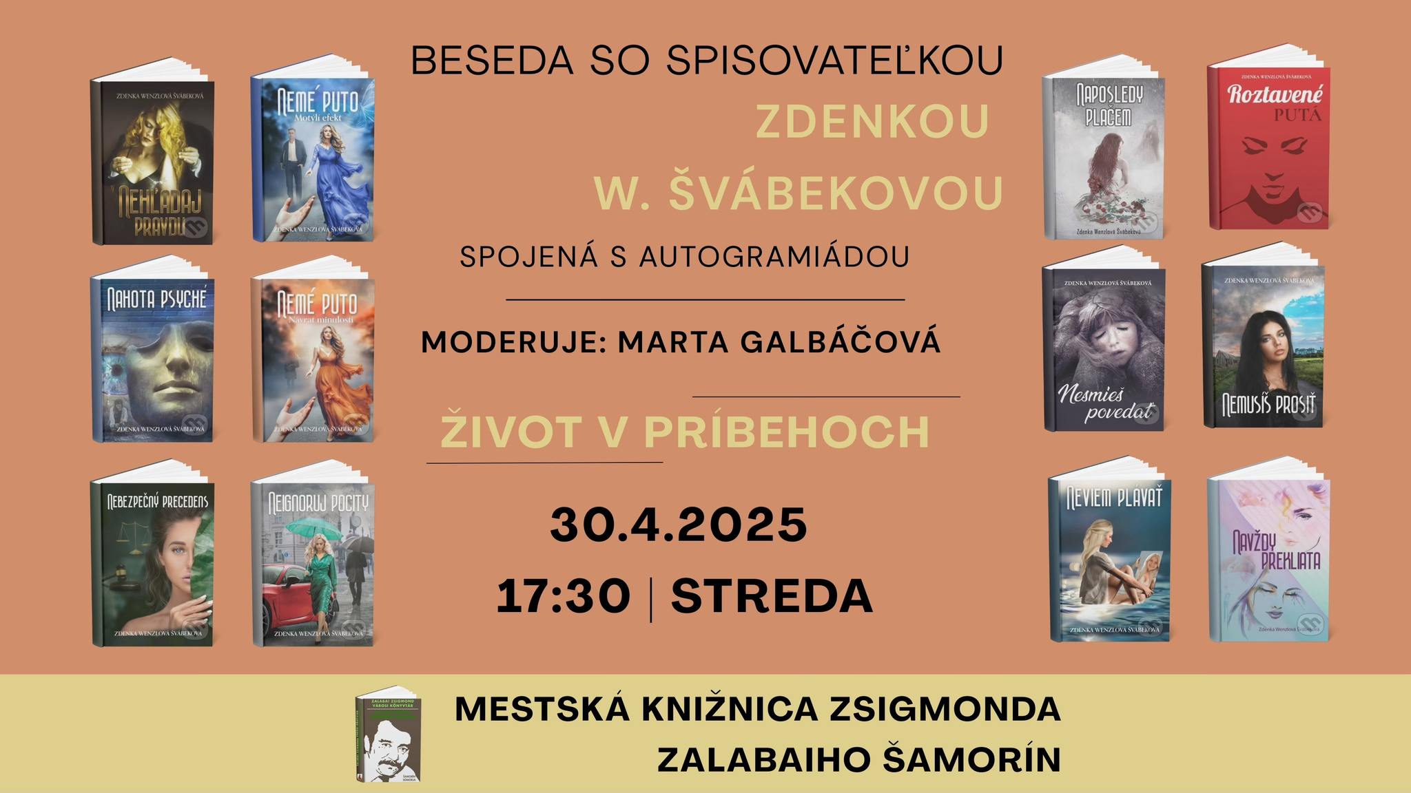Život v príbehoch – Stretnutie so spisovateľkou Zdenkou W. Švábekovouv Šamoríne