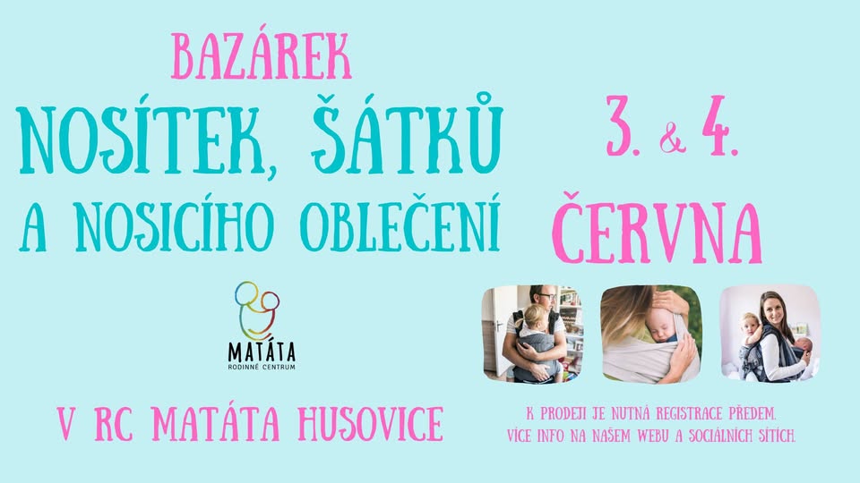 Bazárek nosítek, šátků a nosicího oblečení ♥️