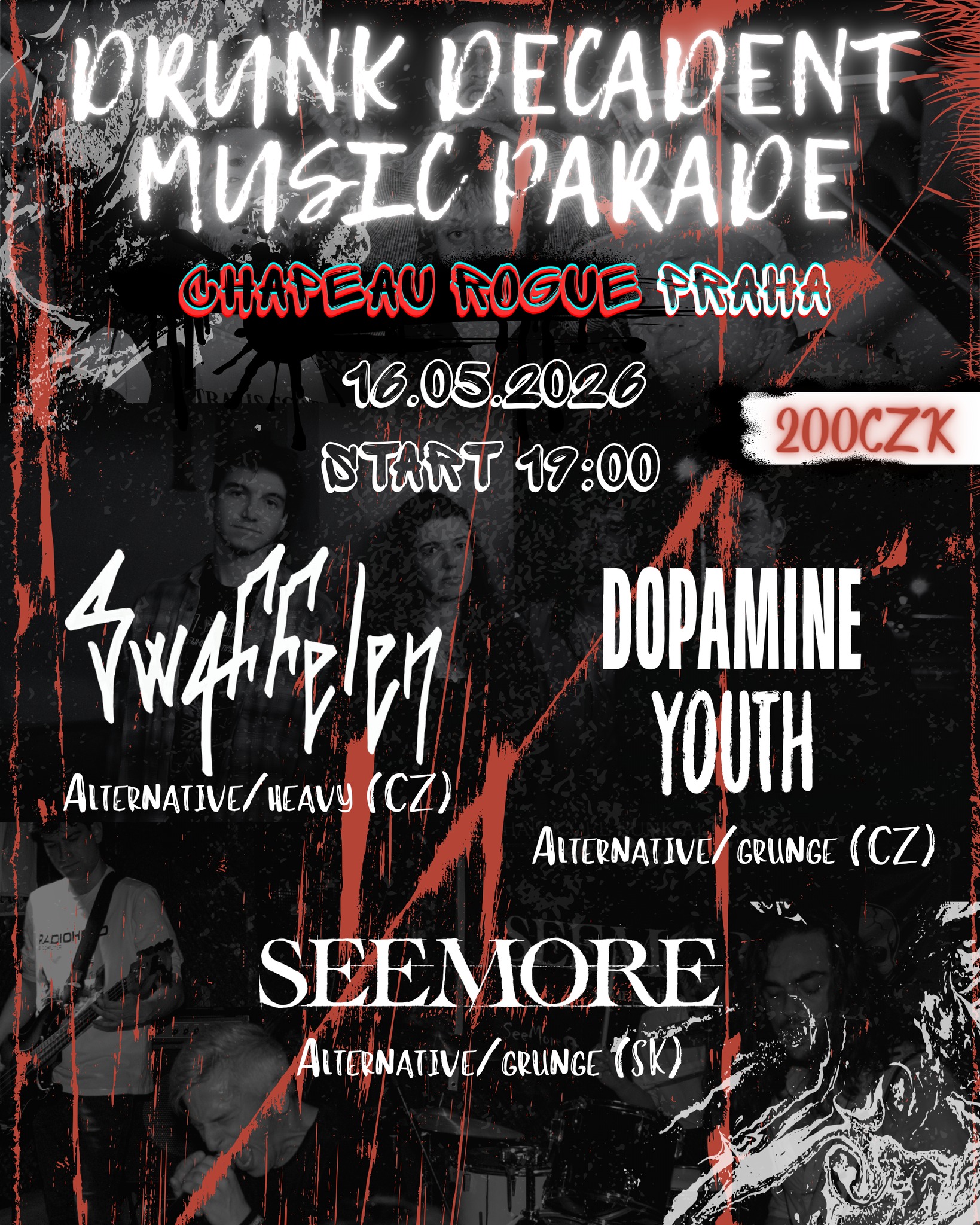 DRUNK DECADENT MUSIC PARADE - Chapeau Rogue Praha