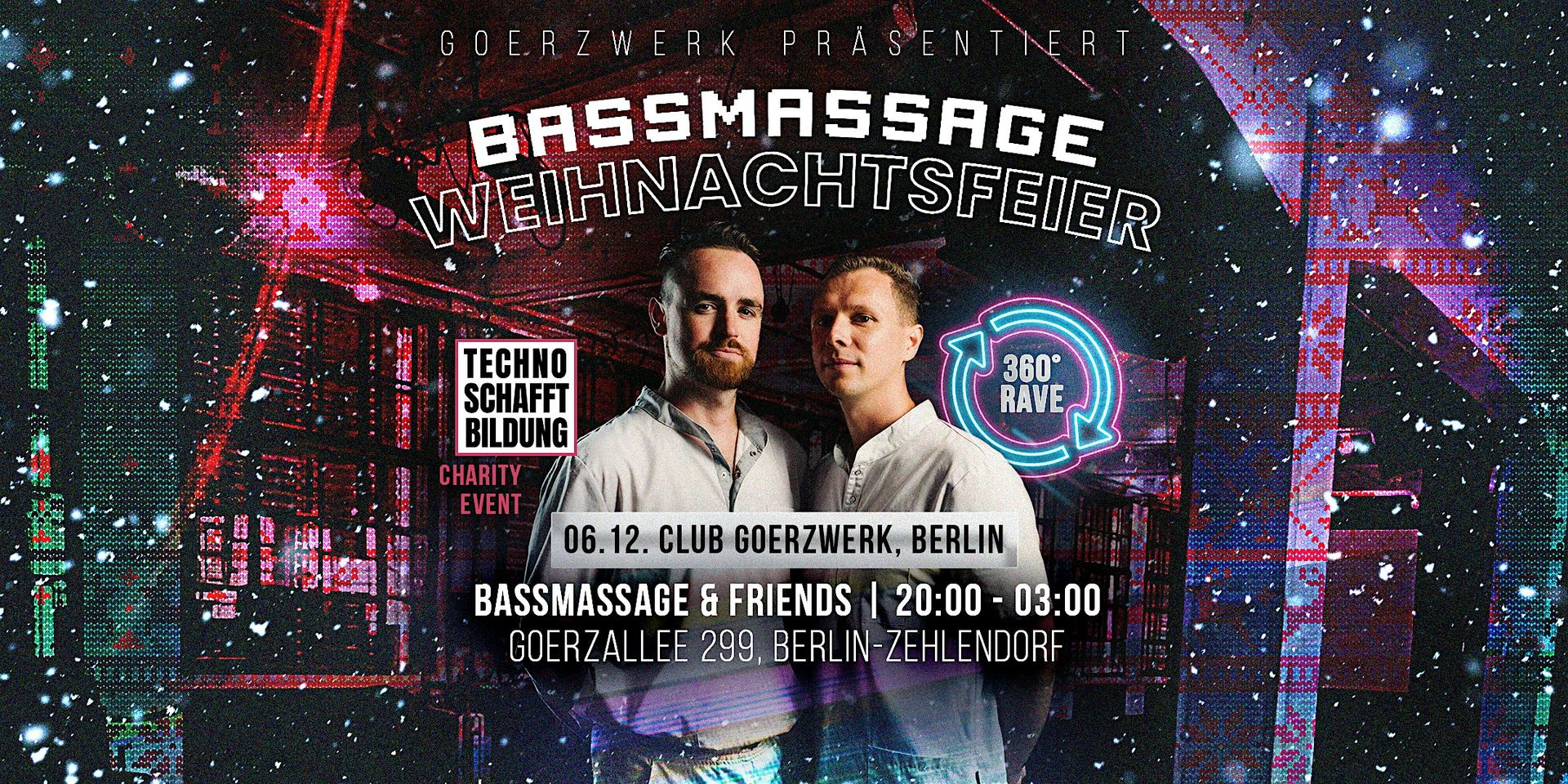 BASSMASSAGE Weihnachtsfeier 2025 - im Goerzwerk Berlin