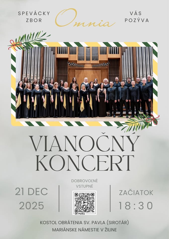 Vianočný koncert speváckeho zboru OMNIA v Žiline!