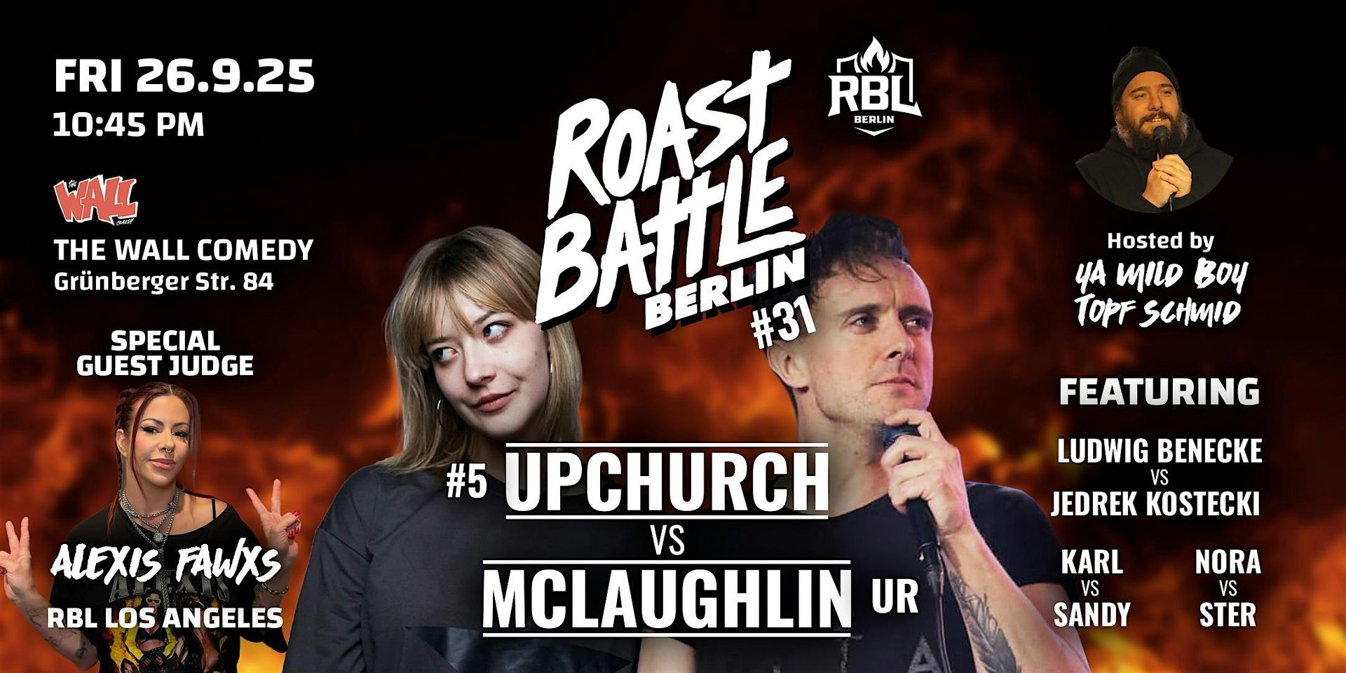 Roast Battle Berlin #31 Upchurch vs. Mclaughlin: Standup Comedy in English
