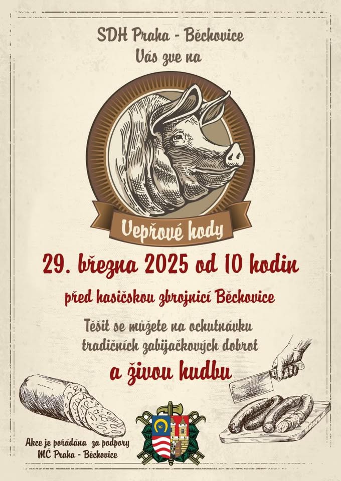 Vepřové hody v Běchovicích 2025