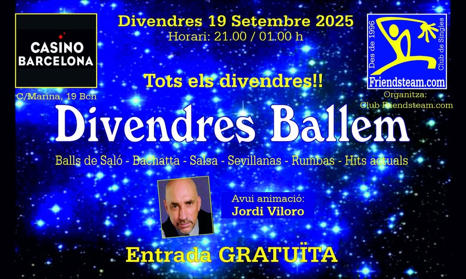 BALLEM al Casino Bcn. Divendres 19 Setembre 2025. Club Friendsteam.com