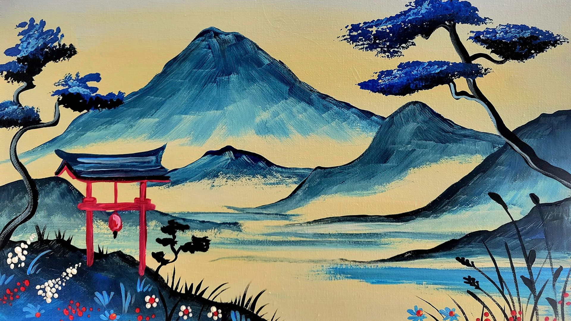 Misty Mountains Paint Party at P.F.Chang's Tanasbourne!