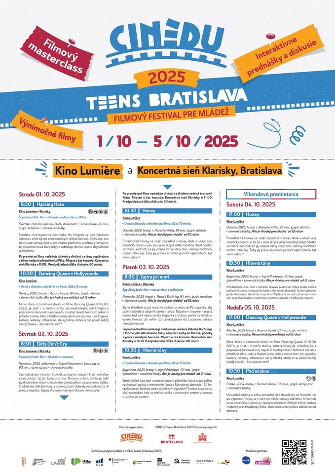 2. CINEDU Teens Bratislava: Filmový festival pre mládež