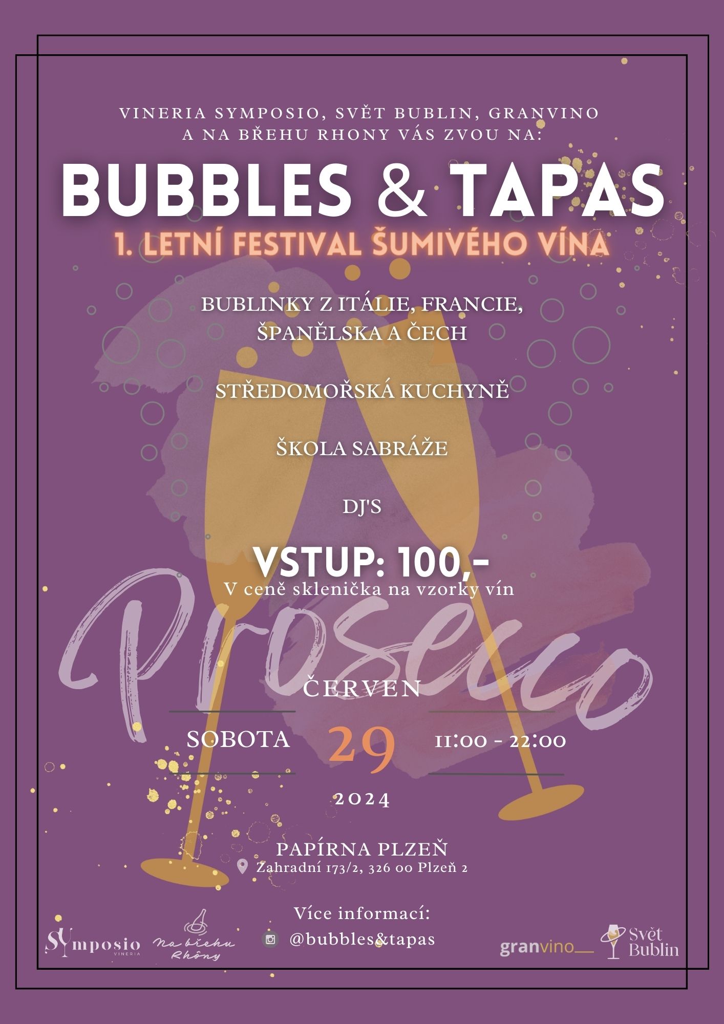 Bubbles & Tapas - Letní festival šumivého v Plzni