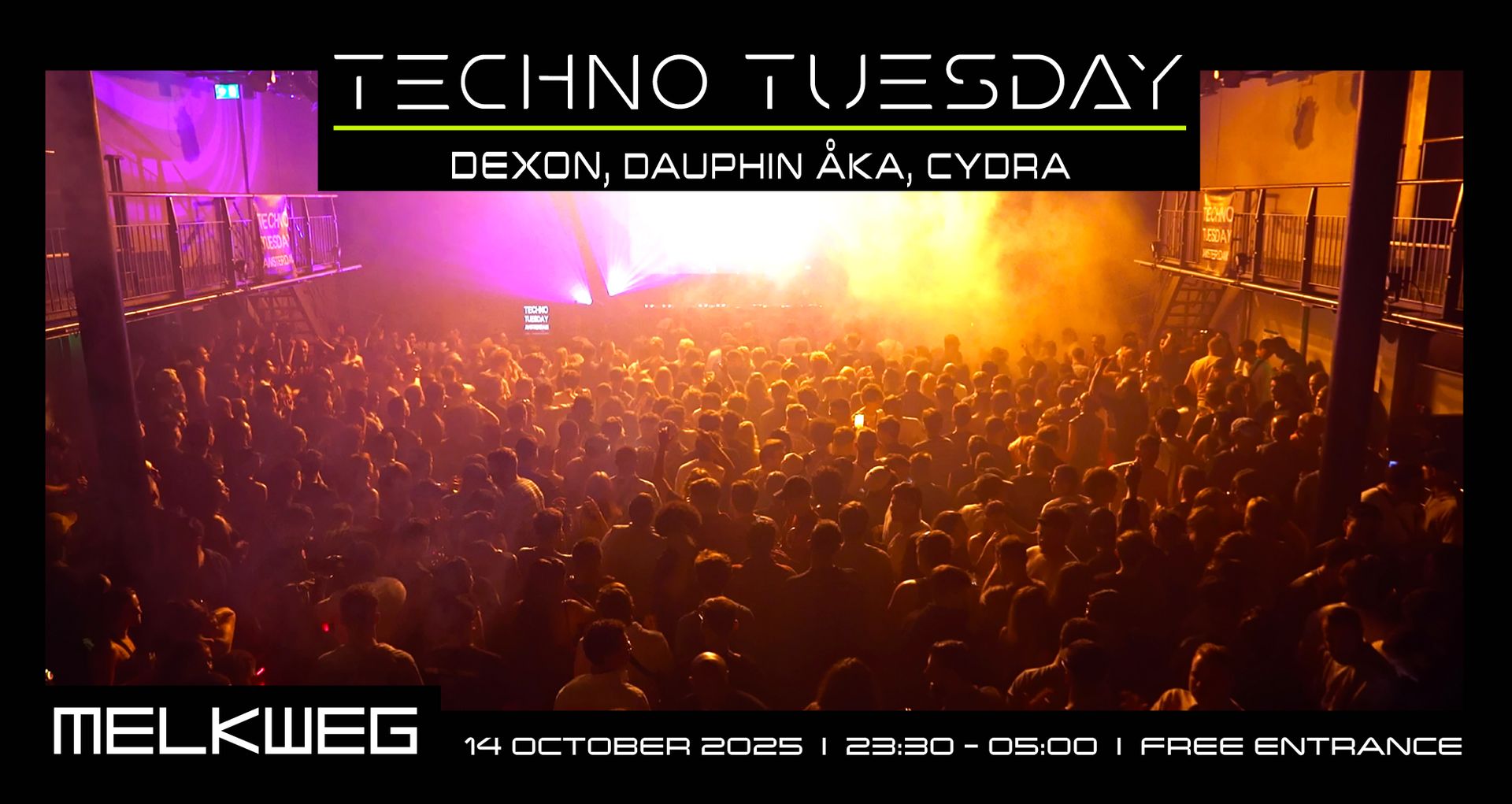 Techno Tuesday Amsterdam 14.10.2025, Dexon, Dauphin go, Cydra