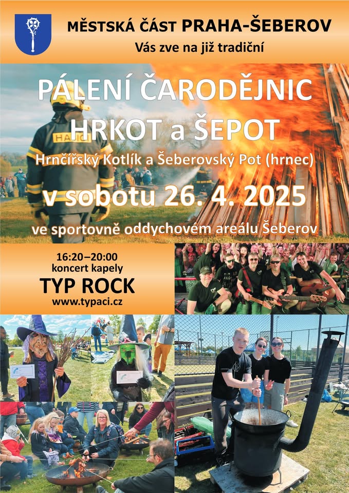Pálení čarodějnic - HRKOT a ŠEPOT a koncert kapely TYP ROCK