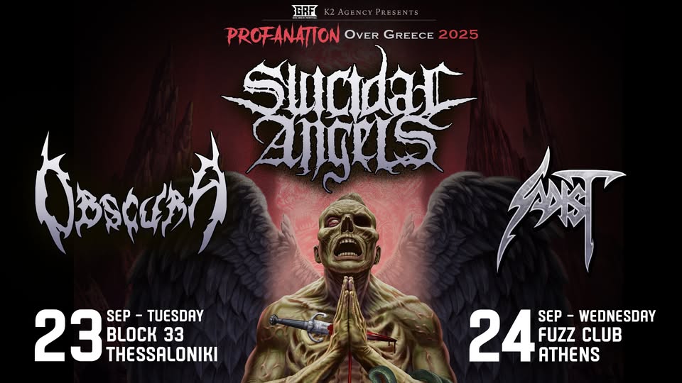 Suicidal Angels, Obscura, Sadist | Athens | Fuzz Club