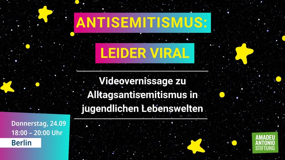 Antisemitismus leider viral – shift & tell Videovernissage