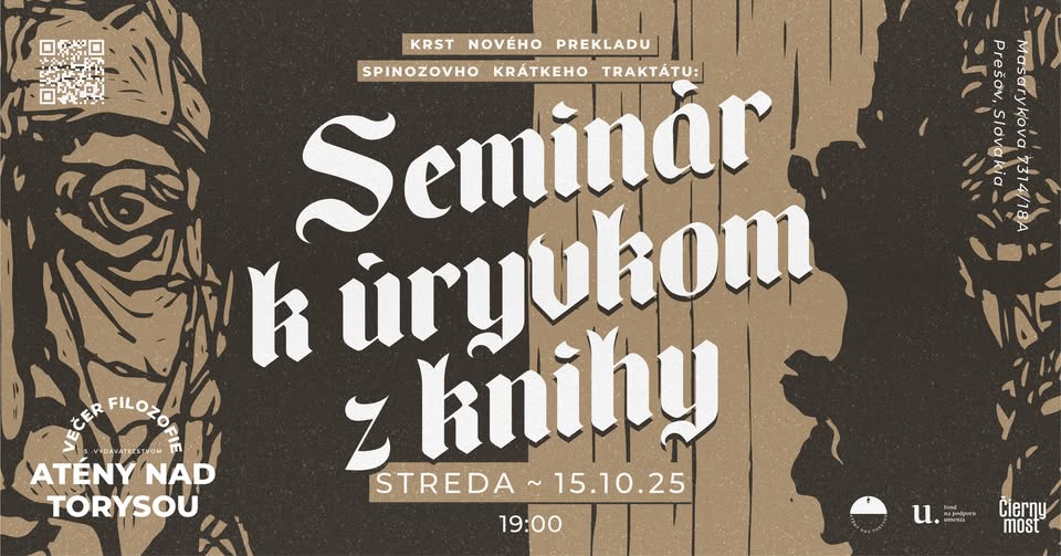 Večer filozofie s vydavateľstvom Atény nad Torysou: Spinozov Krátky traktát
