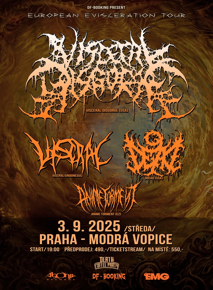 VISCERAL DISGORGE (USA) + support, Modrá Vopice Praha