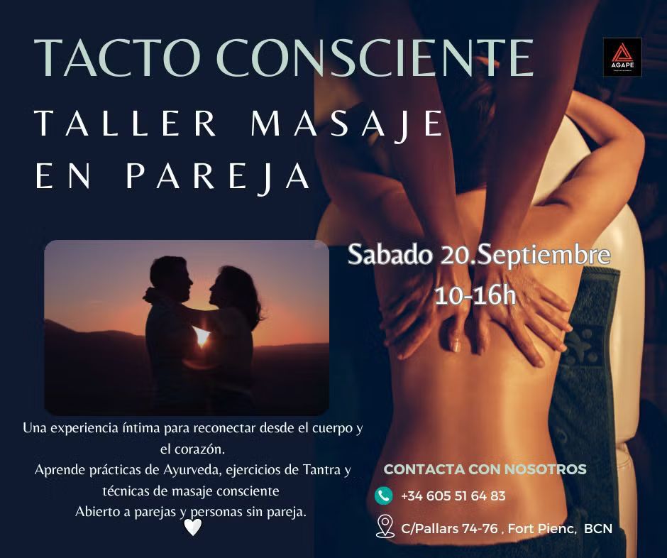 Taller Tacto Consciente - Masaje en pareja (solos y solas) y masaje Ayurvedico