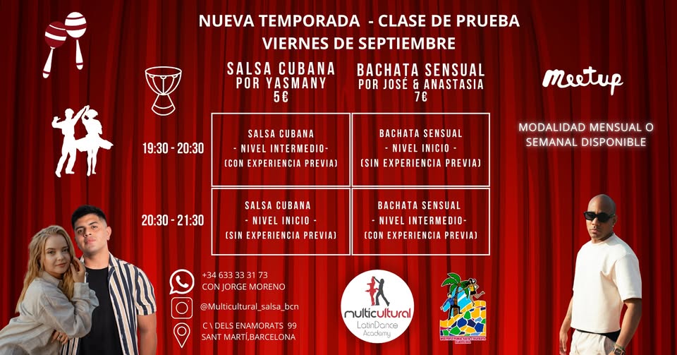 NEW BEGINNING AND INTERMEDIATE LEVEL COURSES CUBAN SALSA AND SENSUAL BACHATA - MULTICULTURAL ACADEMY