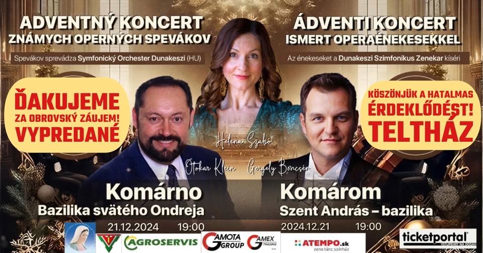 Adventný koncert známych operných spevákov - Adventi koncert ismert operaénekesekkel