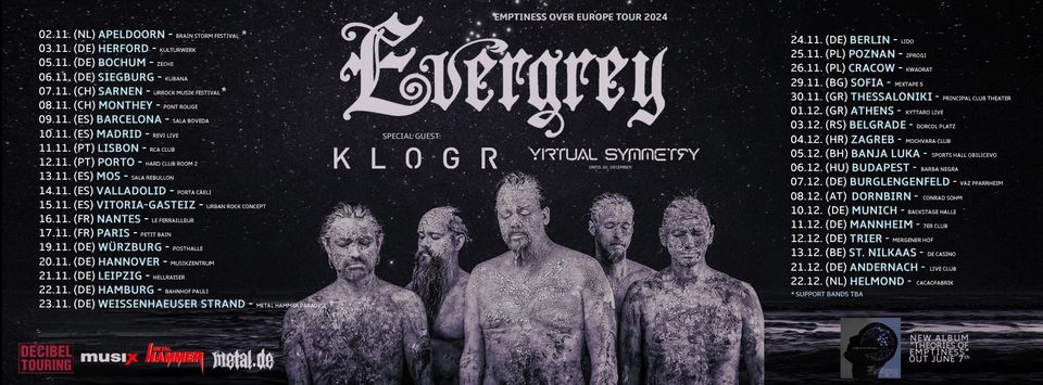 EVERGREY + Special Guest: Klogr + Virtual Symmetry: 11.11.2024 (PT) LISBON, RCA Club