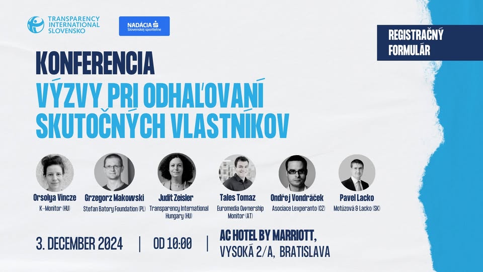 Konferencia: Výzvy pri odhaľovaní skutočných vlastníkov