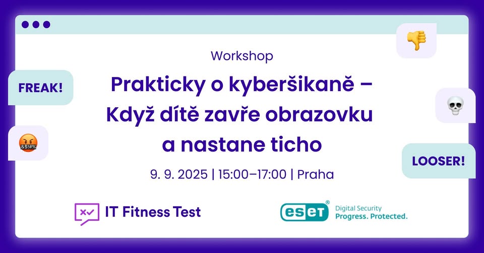 Offline workshop: Prakticky o kyberšikaně – Když dítě zavře obrazovku a nastane ticho (Praha)