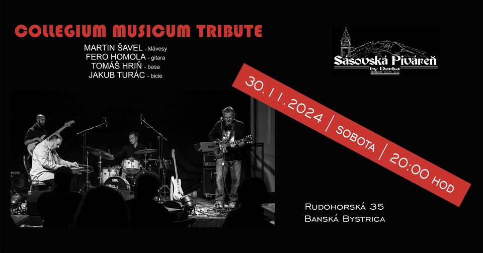 Koncert Collegium Musicum tribute v Sásovkej pivárni