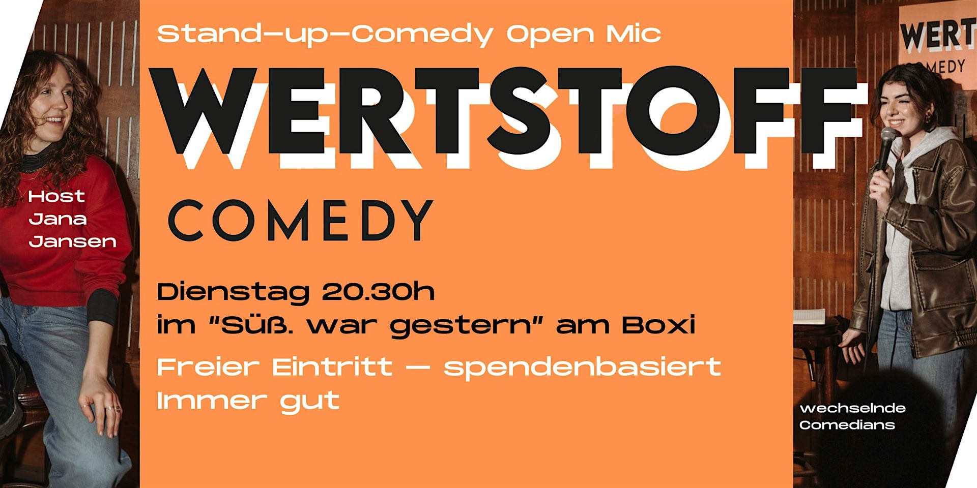 Halbsolo Jana Jansen + Open Mic ★ Wertstoff Comedy um 20.30h am Ostkreuz ★