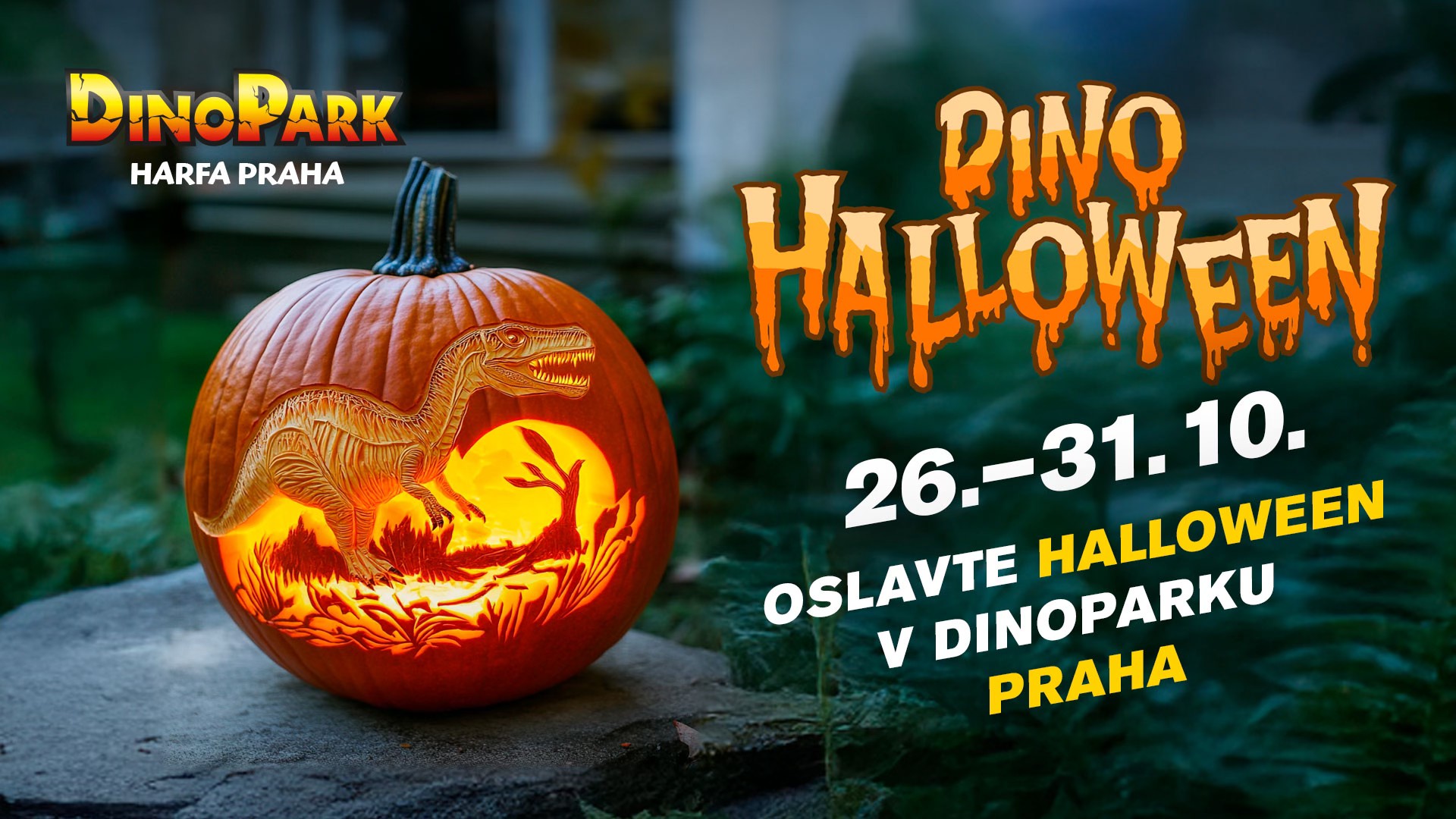 🕯️Halloween v DinoParku Harfa Praha🕸️