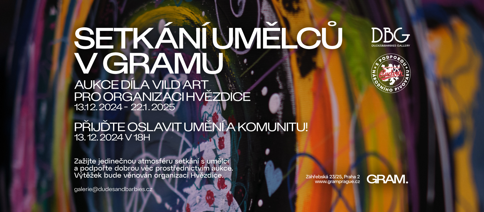 Setkání umělců v GRAMu | Aukce díla Vild Art pro organizaci Hvězdice