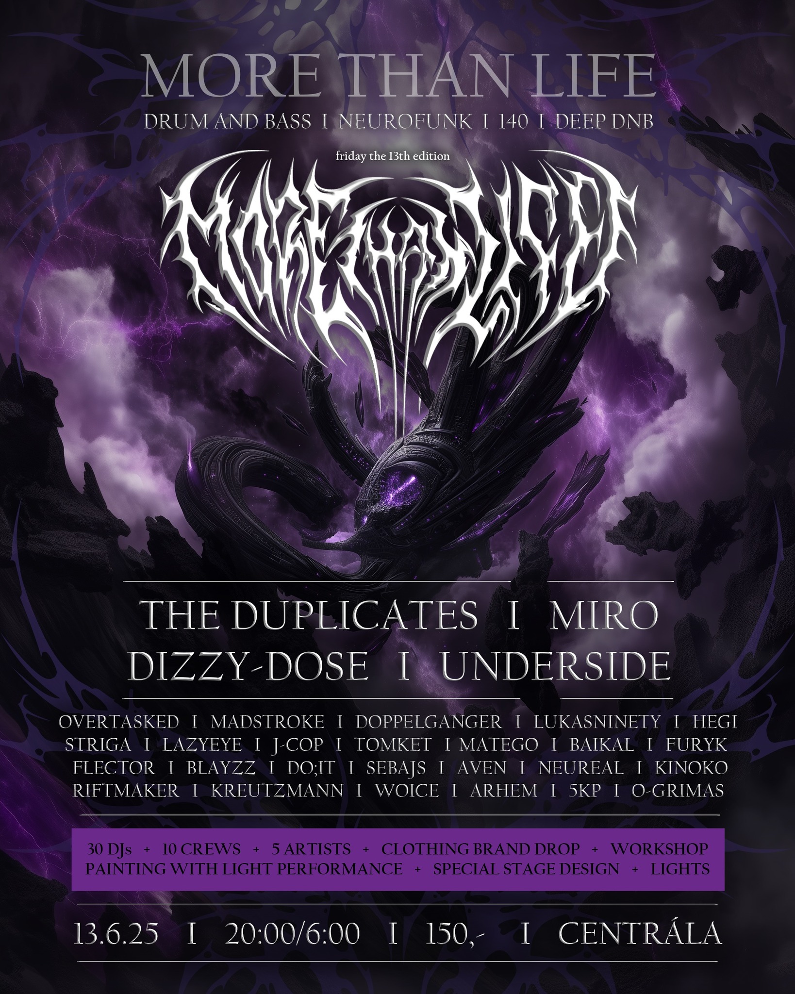 MORE THAN LIFE II: friday the 13th edition With/ The Duplicates, Underside, MiRo, Dizzy-Dose +27 Djs