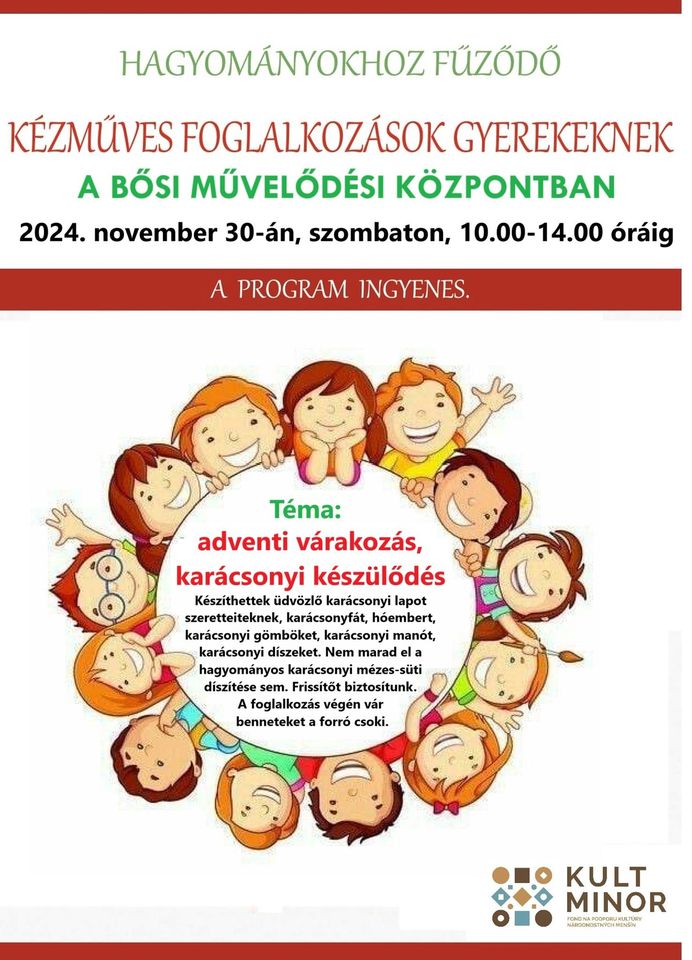 Karácsonyi kézműves-foglalkozás Bősön a kultúrházban