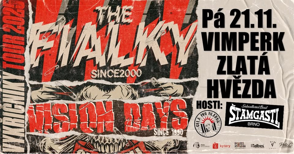 Vykřičníky tour 2025: The Fialky, Vision Days, Štamgasti, Cela pro Klárku - Hvězda, Vimperk