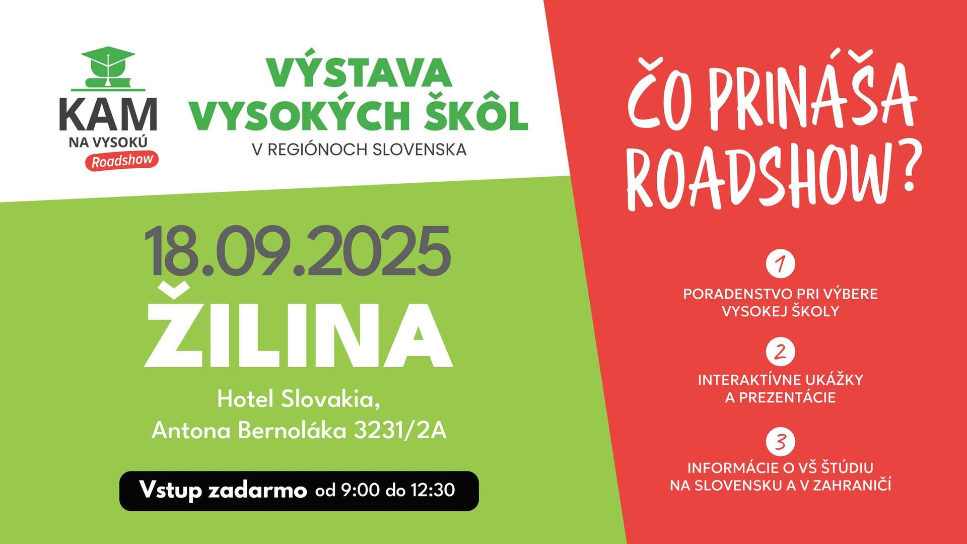 Kam na vysokú 2025 - výstava vysokých škôl v Žiline