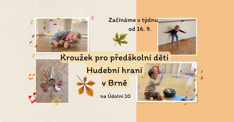 Kroužek Hudební hraní pro děti od 1,5 roku do 3,5 let za doprovodu rodičů