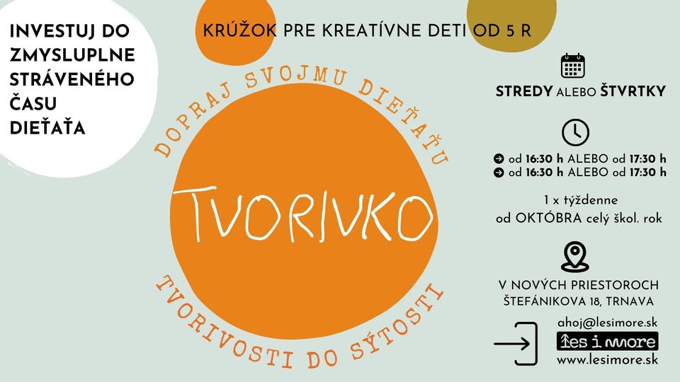 TVORIVKO krúžok pre kreatívne deti
