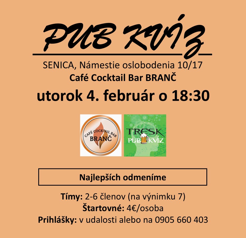 Senica - Café Branč kvíz PRE KAŽDÉHO