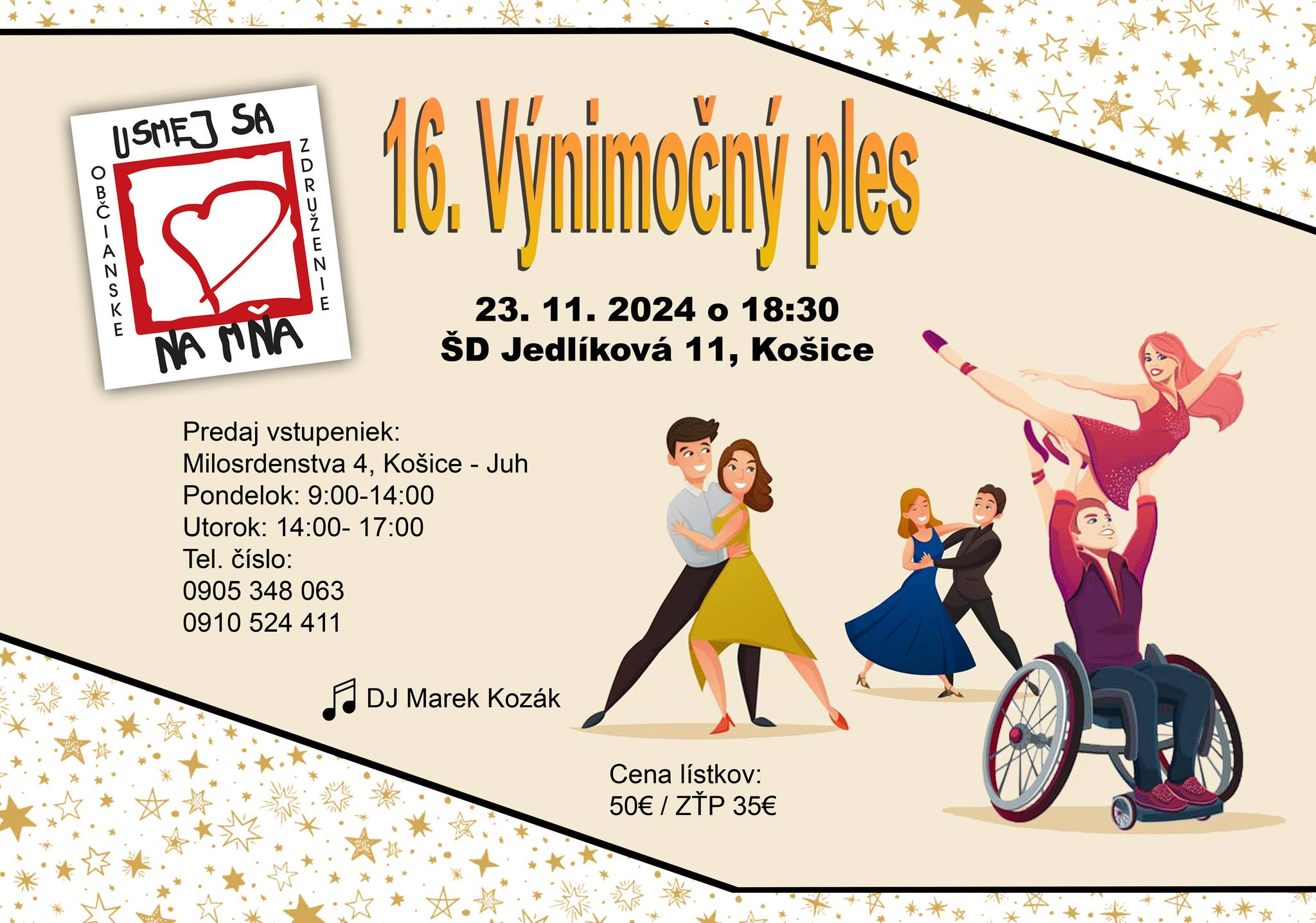16. VÝNIMOČNÝ PLES USMEJ SA NA MŇA