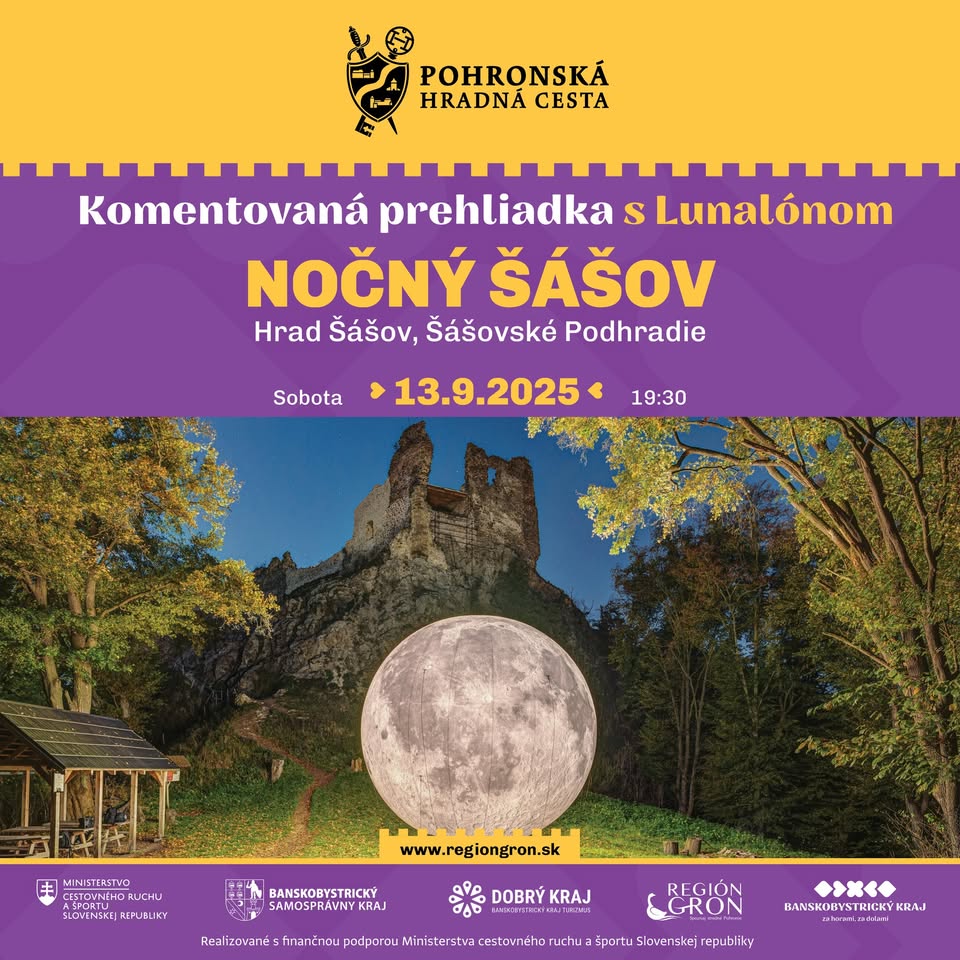 🟣 NOČNÝ ŠÁŠOV - Prehliadka s Lunalónom a pozorovaním nočnej oblohy